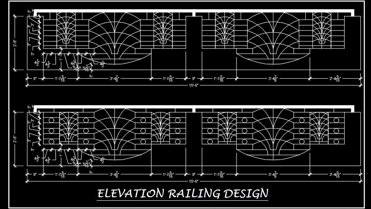 Balcony Railing CAD Details Free Download